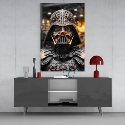 Glasschilderij - Darth Vader - Wall Art - 72x46 cm - 4 mm