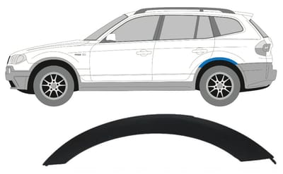 Zijlijst sierlijst achterspatbord voor BMW X3 2003-2010 / Links