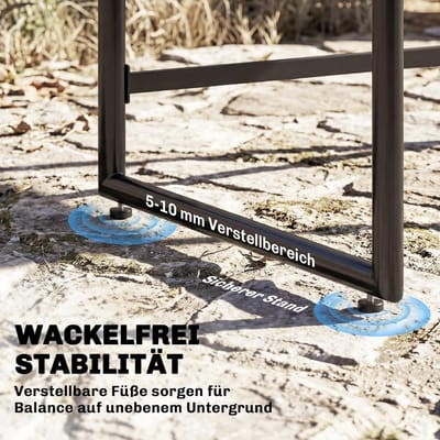 Tuinmeubelset 5-delig 108 x 108 x 72,5 cm – Ruimtebesparende Balkonset met Tafel en 4 Stoelen, Polyrotan, DPC Tafelblad, Inclusief Dikke Kussens – Grijs | Laura
