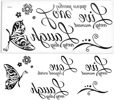 Muurstickers voor Woonkamer - Zelfklevende Decoratie voor Achtergrond met Leven, Lachen, Liefde Thema