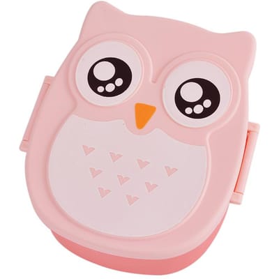 Cartoon Uilvormige Lunchbox Bento Box Draagbare Voedselcontainer Met Lepel Voor Kinderen Kind Student Voedsel Opbergdoos Outdoor Picknick 800ml