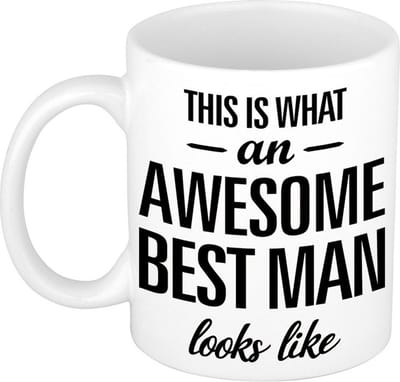 Awesome best man cadeau koffiemok - drink beker - voor bruiloft getuige - 300 ml