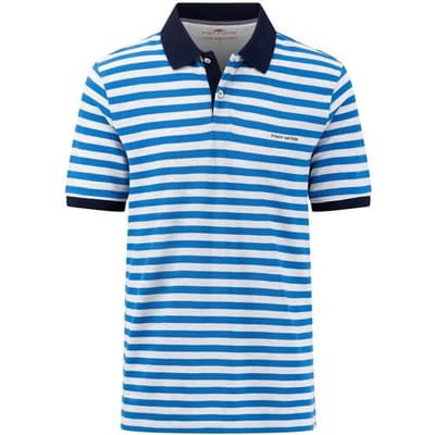 Fynch-Hatton Polo Striped Cotton made in Africa CmiA Vibrant Blue / male