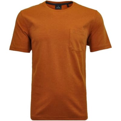 Ragman T-Shirt Softknit Uni Easy Care Round Neck Breast Pocket Light Terra / male