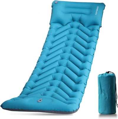 Camping-isomat, 3,7 inch dikke opblaasbare slaapmat met voetpers van luchtkussen, ultralicht, waterdicht campingmatras voor rugzakreizen, wandelen, kamperen, reizen