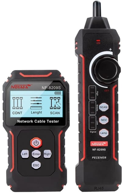 Netwerk- en kabeltesters Netwerkkabeltracker NF-8209S Lan Measure Tester Netwerktools LCD-scherm Meetlengte Wiremap Tester Cable Tracker