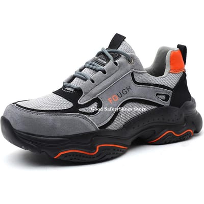 Lichtgewicht heren veiligheidsschoenen lekvrije stalen neus schoenen voor dames heren werkschoenen ademende beschermende werk sneakers heren 41 gray