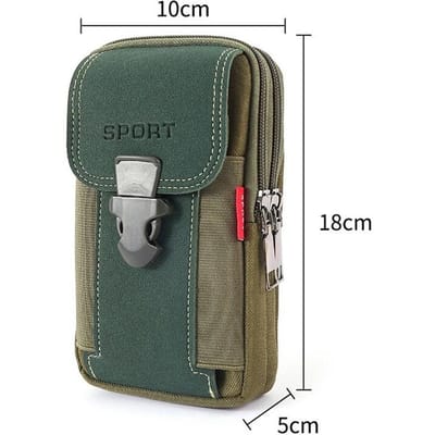 Heren Riemtas Mobiele Telefoontas voor Mannen Telefoonholster Tas Heuptas Rugzak Kaarthouder Kleine Tactische Dienstriem legergroene kleur