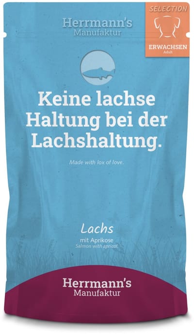 Herrmann's Adult hond Zalm met abrikoos 150 gr. - per 14 stuks