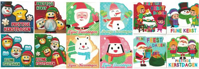 Kerstkaarten - 60 Kerstkaartjes met enveloppen - mini kerstkaarten - 3 x 20 stuks - weggeefkaartjes - fijne kerstdagen - fijne feestdagen - fijne kerst - blanco binnenkant - 8,5 x 8,5 cm