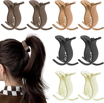 Oneay 8-delige set matte haarclips voor paardenstaarten, stevige Franse haarclips, haaienclips voor fijn en zacht haar, haaraccessoires voor dames.