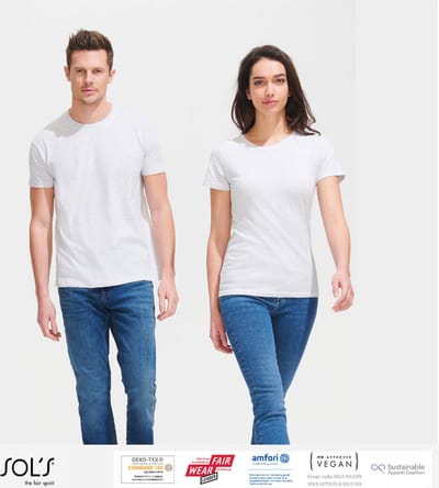 6 Pack Sol's Heren T-Shirt 100% biologisch katoen Ronde hals Zwart en Wit Maat M