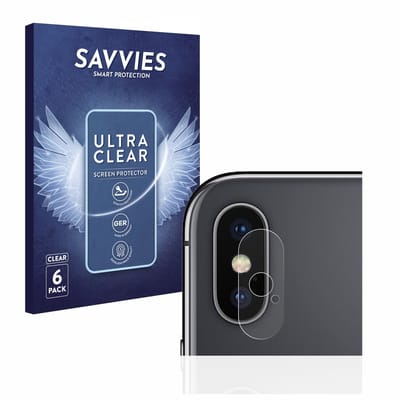 Savvies - Screenprotector voor Apple iPhone X / Xs (Camera aan de achterkant) - Folie Beschermfolie transparant 6 Stuks