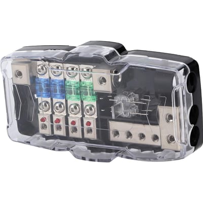 Zekeringkast Auto Audio Stereo Multifunctioneel 4-weg Distributiehouder met LED voor SUV ATV UTV