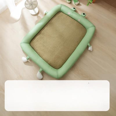 Printemps et Été Chien Animal Mignon Tapis en Rotin Enclos Nid Respirant Frais Nid Nid pour Chat Lit pour Chien Teddy Fournitures Tapis Nid pour Animaux de Compagnie M 55*40 brown