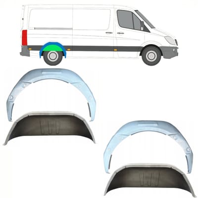Reparatiepaneel achterste wielkast voor Volkswagen Crafter 2005-2017 / Set