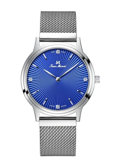 Jean Marcel Asteria - horloge - blauw kobalt - Milanese band - 36 mm