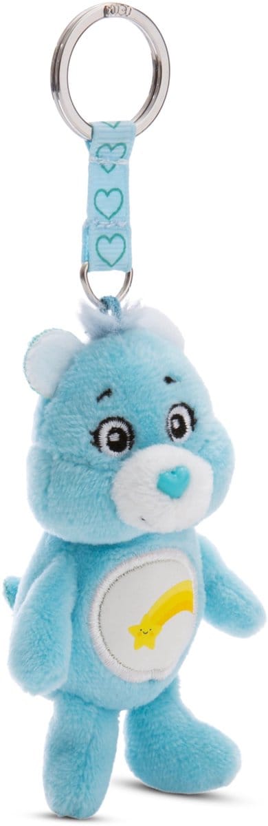 NICI Care Bears Sleutelhanger Wensbeer 10cm - Pluche knuffelhanger voor kinderen en volwassenen, met sleutelhanger voor lanyard, polsbandje en houder - 61377