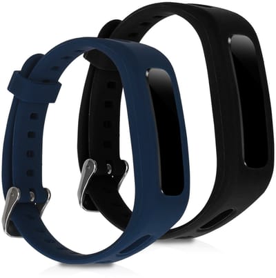 kwmobile 2x horlogebandjes geschikt voor HONOR Band 3e bandje - Smartwatch bandjes van TPU - Activity tracker horloge band in donkerblauw / zwart