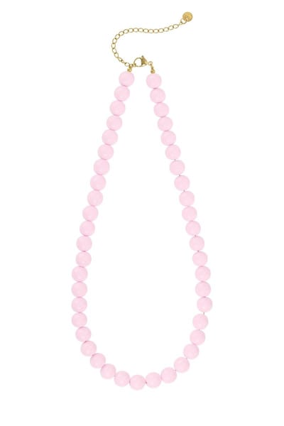 Zacht roze kralenketting – goudkleurige sluiting – verstelbaar