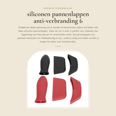 Dailygoods- Pannenlappen 6 Stuks - Siliconen - Hittebestendig - Anti-verbranding - Gietijzeren Koekenpan - Handgrepen Houders - Ovenhandschoenen