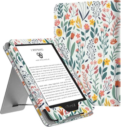 Ultra Lichtgewicht PU Hoes voor 6" Kindle (11e, 10e, 8e Generatie) met Auto Wake/Sleep Functie, Bloemen Design en Bescherming