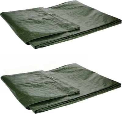 Talen Tools Afdekzeil - 2x - groen - 90 gr/m2 - 200 x 400 cm - waterdicht - dekzeil