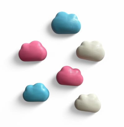 TLVX 6 stuks kleine Wolken Magneten 3D / Leuke Koelkast Magneten / Sterke Foto magneten / Whiteboard magneten / Speel- en Leer Magneten / School / Boodschappenlijst / Notitie / Memo bord / Kantoor / Schoolbord / Magnetisch / Kleur Magneetjes ophangen
