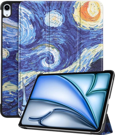 Hoesje - Geschikt voor Apple iPad Air (2024/2025/2026) - 11 inch - Dun & Stevig - Hardcover Book Case - Trifold Bookcase Hoes - Hard Cover - Tablethoes - Sterrenhemel