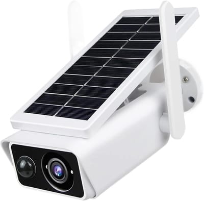 Beveiligingscamera op zonne-energie - Buitencamera WiFi - Huis beveiligen - 3MP HD Resolutie - IP66 Waterdicht - Wit
