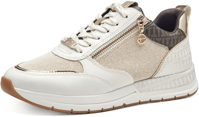 Tamaris Low Top Sneaker Damesschoenen Vegan M2373241 wit/bruin/goud