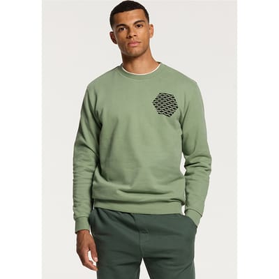 Shiwi Hammam Tile Sweater Hedge Green Size: M | Sweaters Outlet | Heren | Groen