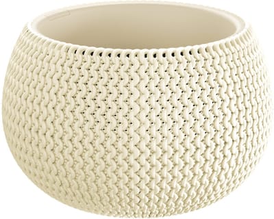 Prosperplast Plantenpot/bloempot Splofy - creme wit - kunststof - D29 x H20 cm - binnen/buiten pot
