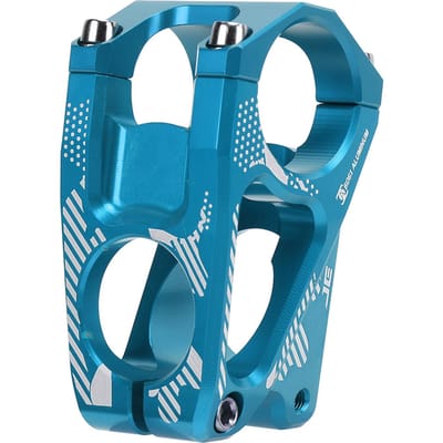 Potence de vélo LUNJE 31,8x45mm Potence de guidon courte Alliage d'aluminium CNC Évidement Ultra-légère pour Vélo de Route VTT bleu