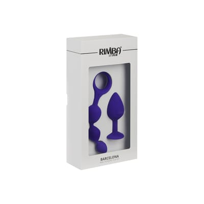 Rimba - Barcelona - Anaal Set Met Buttplug En Anaal kralen - Paars