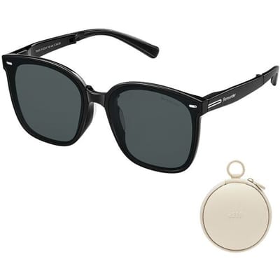 Beneunder FD421, Oversized Opvouwbare Zonnebril, UV400 & Antireflecterende Lenzen, Lichtgewicht Blush Frame voor Rijden/Reizen, Zwart