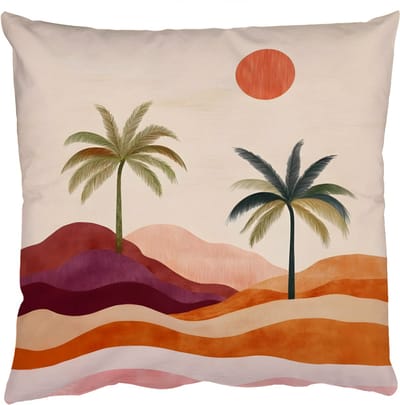 Sierkussens - Kussentjes Woonkamer - 50x50 cm - Palmbomen - Abstract - Zon - Heuvels