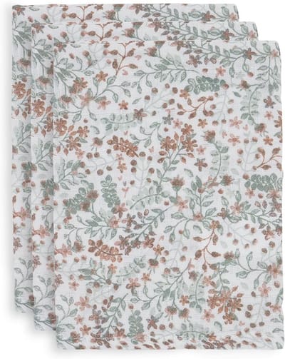 Hydrofiele Washandjes 3-pack met Bloemenpatroon