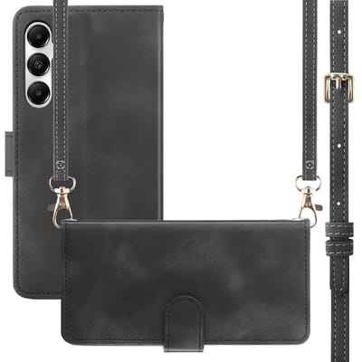imoshion Hoesje - Geschikt voor Samsung Galaxy A55 (5G) - Bookcase met koord - Zwart