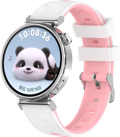 Stravo Slank Siliconen Horlogebandje 18mm – 3D Diamantstructuur & Tweekleurig Design – Geschikt voor Garmin Vivoactive 4S / Venu 2S / Venu 3S / Venu 4 (41mm) / Forerunner 255S / 265S – Huawei Watch GT 5 (42mm) / GT 6 (41mm) – Wit/roze