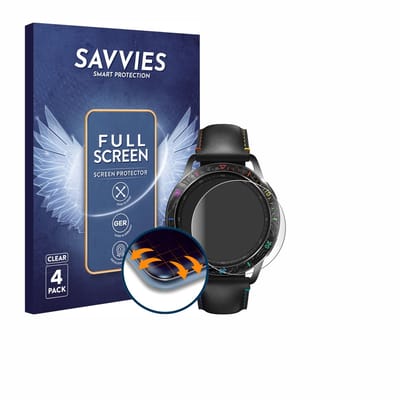 Savvies - Screenprotector voor Xiaomi Watch S3 - Folie Beschermfolie transparant volledig dekking 4 Stuks