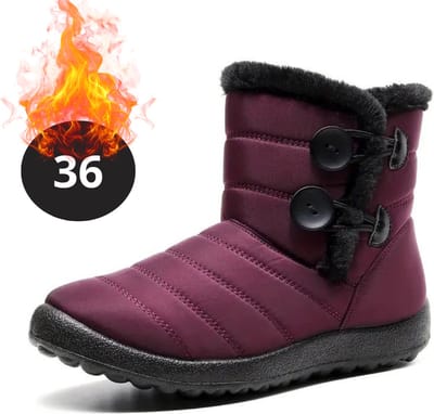Bovista Snowboots - Sneeuwschoenen - Sneeuwboots - Dames - Wintersport - Ski - Skischoenen - Rood - 36.5 - Knopen