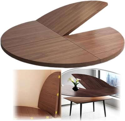 Opvouwbaar Tafelblad - Rond Houten Blad - Extra Zitplaatsen Creëren - Vouwbaar Zonder Poten - 140 cm Diameter