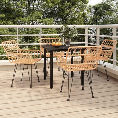 vidaXL - 5-delige - Tuinset - poly - rattan