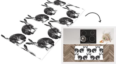 Keukenloper - Loper keuken - Vintage - Design - Konijn - Dieren - 120x60 cm - Keukenloper vinyl