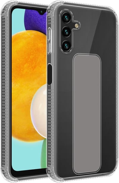 Cadorabo Hoesje geschikt voor Samsung Galaxy A13 5G in GRIJS - Beschermhoes gemaakt van flexibel TPU silicone Cover Case met houder en standfunctie
