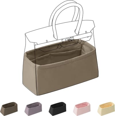 Handtas Organizer met Zijden Interieur en Vakken voor Birkin 20/25/30/35/40, Perfecte Tasvorm en Opbergruimte, Luxe Accessoire voor Handtassen