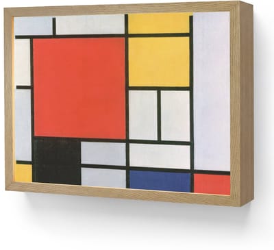 Wandlamp 40x30 cm - Oplaadbaar - Kunst - Mondriaan - Oude meesters - Compositie 2 - Wandlampen binnen woonkamer - Slaapkamer lamp - Decoratieve nachtlamp - Vloerlamp draadloos