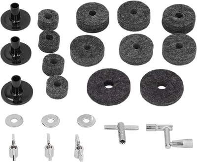 Cymbal Vilt Sets - Drum Viltbescherming - Drummen Beschermen - Uitgebreide Set - 23 Stuks - Grijs
