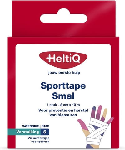 HeltiQ Sporttape Smal 2 cm x 10 m- 2 x 1 doosjes voordeelverpakking
